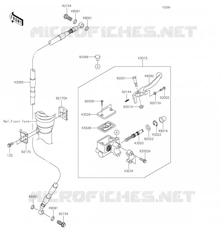 MAITRE CYLINDRE AV Kawasaki TOUT-TERRAIN 140 2020 KLX140G  KLX140CLF