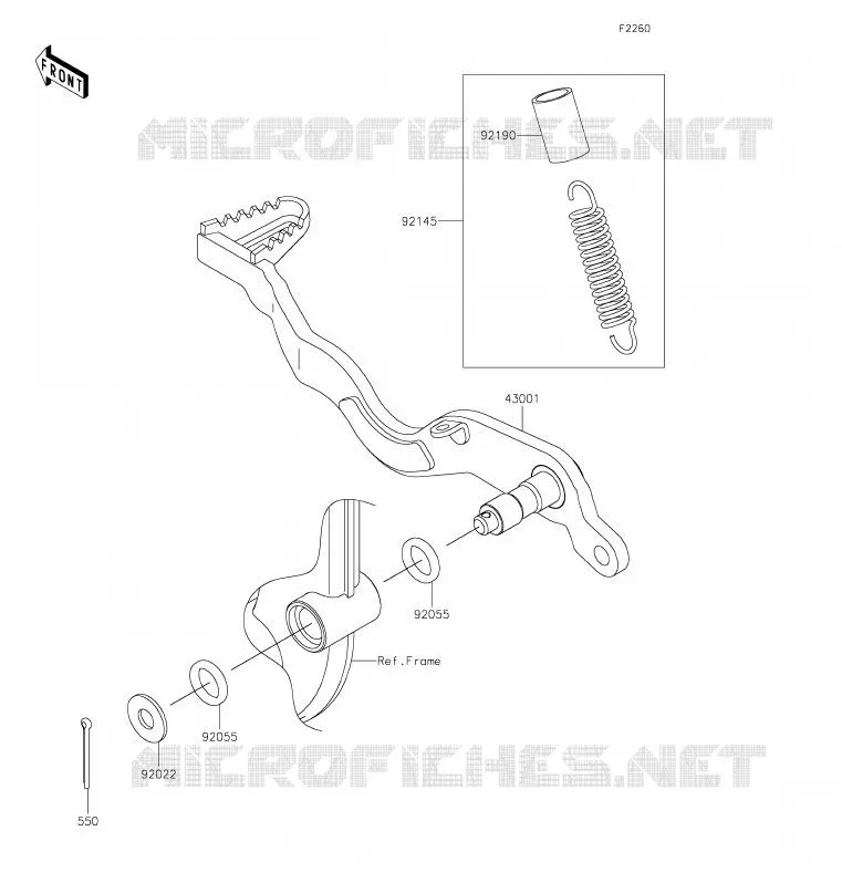PEDALE DE FREIN Kawasaki TOUT-TERRAIN 300 2020 KLX300R  KLX300CLF