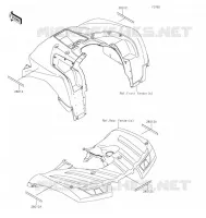 CATADIOPTRES pour Kawasaki BRUTE FORCE 750 4X4I