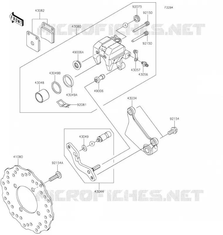 FREIN ARRIERE Kawasaki MOTOS 125 2021 Z125 PRO  BR125JMFNN