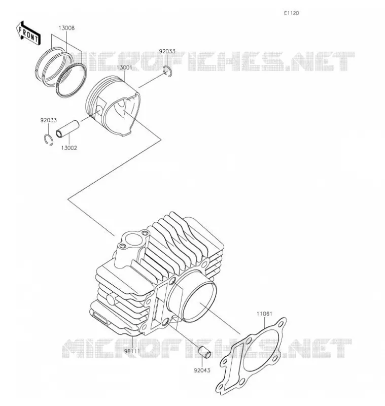 CYLINDRE/PISTON Kawasaki MOTOS 125 2021 Z125 PRO  BR125JMFNN