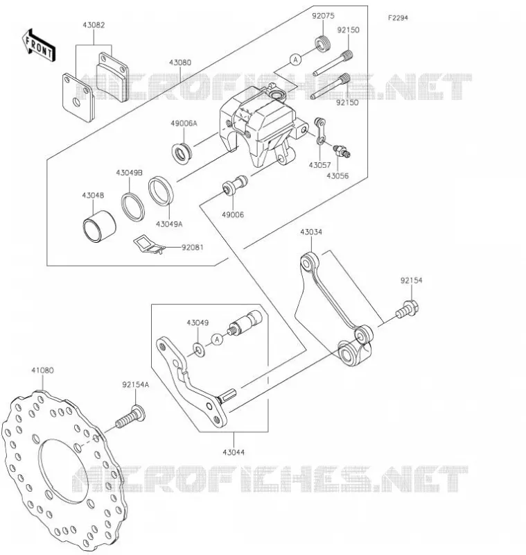 FREIN ARRIERE Kawasaki MOTOS 125 2021 Z125 PRO  BR125JMFNN