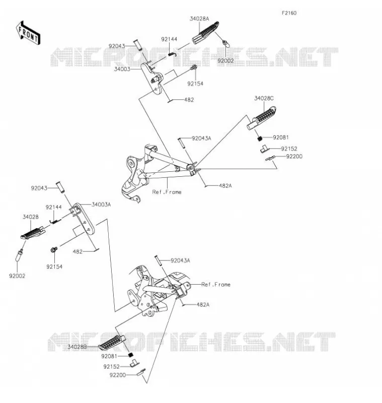 REPOSES PIED Kawasaki MOTOS 125 2021 Z125 PRO  BR125JMFNN