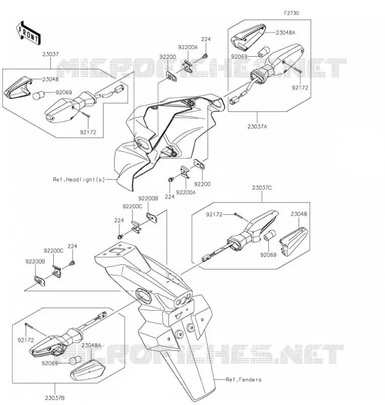 CLIGNOTANTS Kawasaki MOTOS 125 2021 Z125 PRO  BR125JMFNN