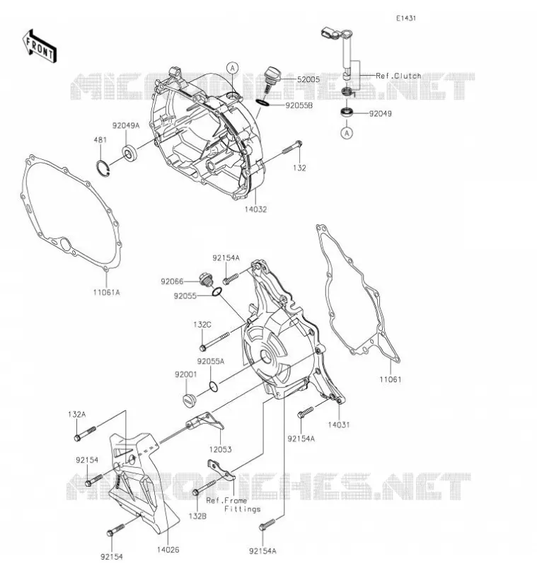 COUVERCLES MOTEUR Kawasaki MOTOS 125 2021 Z125 PRO  BR125JMFNN
