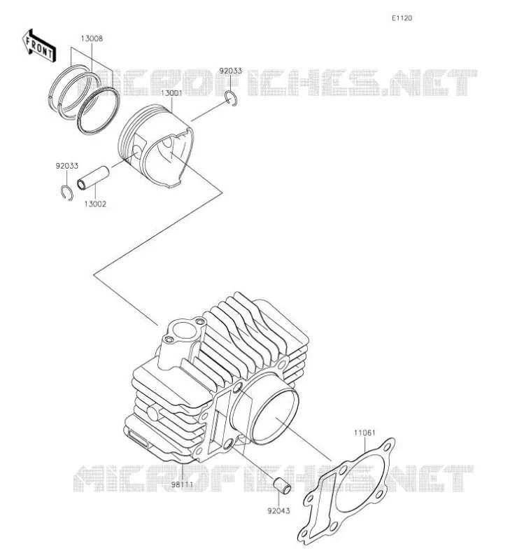 CYLINDRE/PISTON Kawasaki MOTOS 125 2021 Z125 PRO  BR125JMFNN