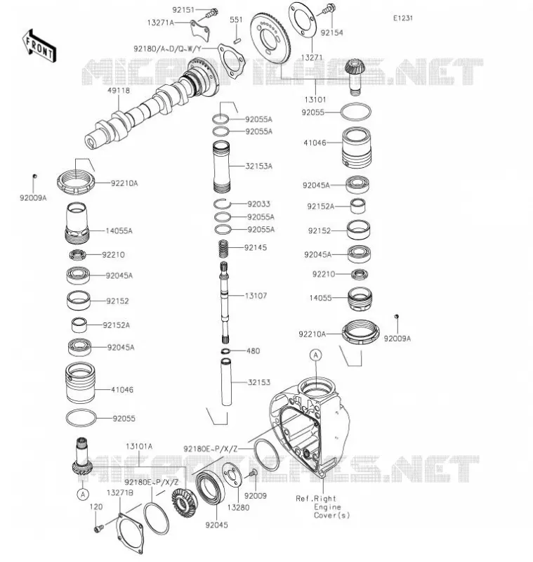 ARBRE A CAME/PIGNON Kawasaki MOTOS 800 2021 W800  EJ800DMFNN