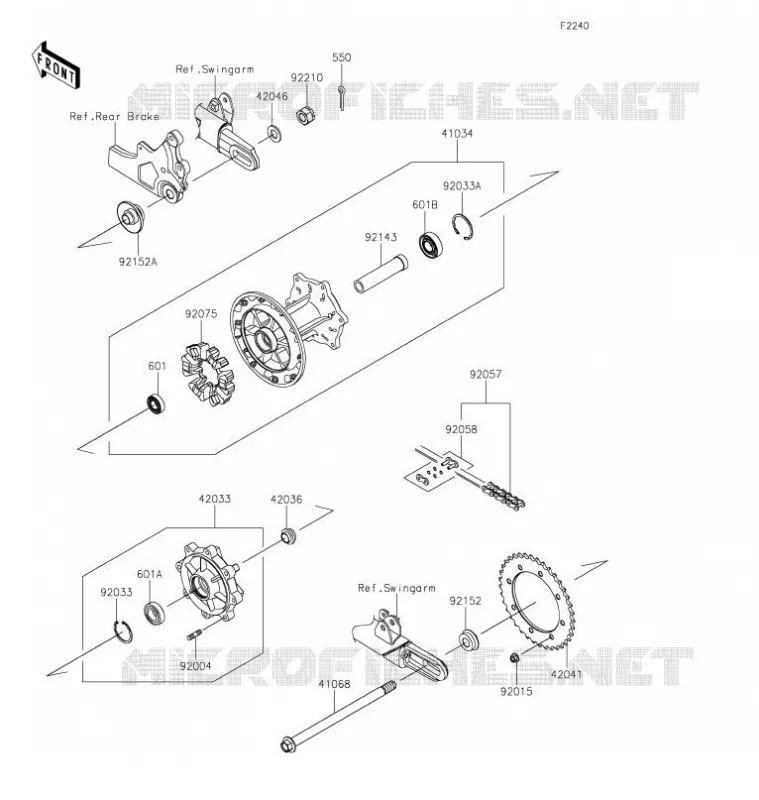 MOYEU ARRIERE Kawasaki MOTOS 800 2021 W800  EJ800EMFNN