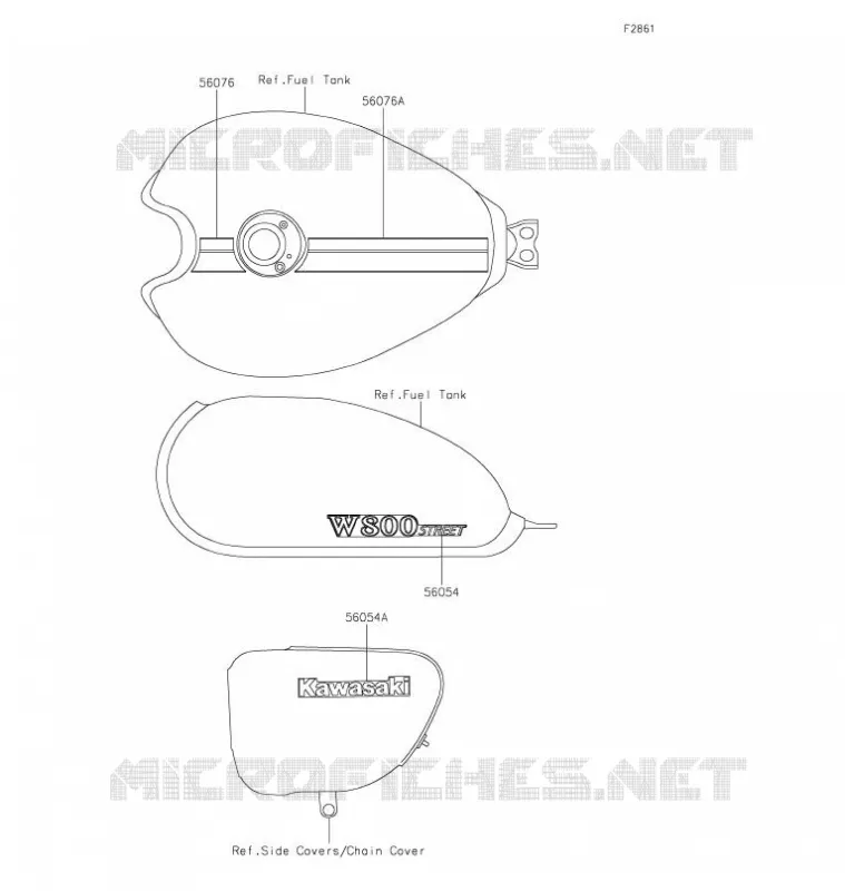 AUTOCOLLANT Kawasaki MOTOS 800 2021 W800 STREET  EJ800FMFNN