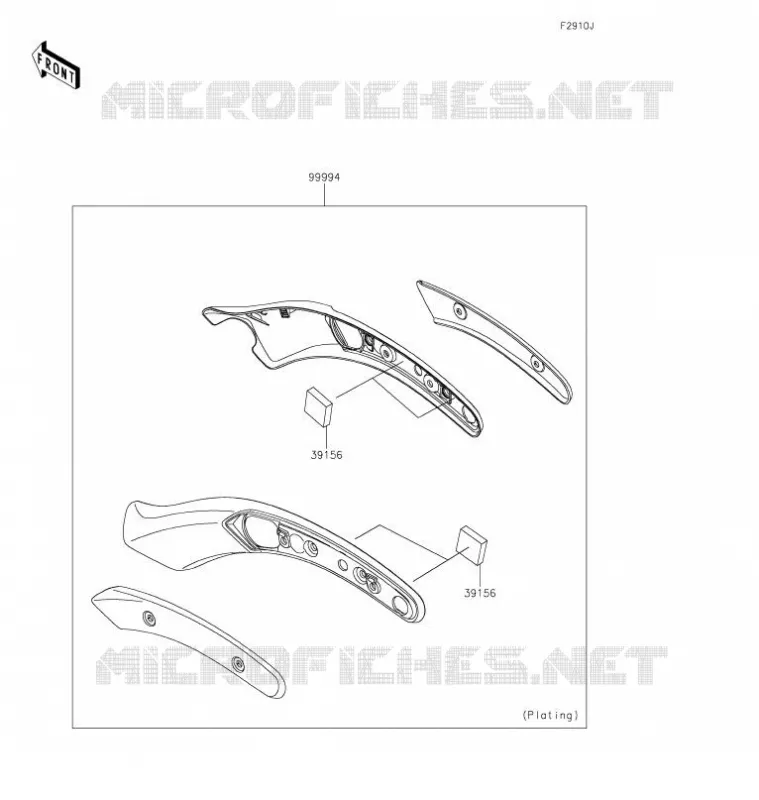 ACCESSOIRE(Fender Strut Cover) Kawasaki MOTOS 650 2021 VULCAN S CAFE  EN650EMFNN