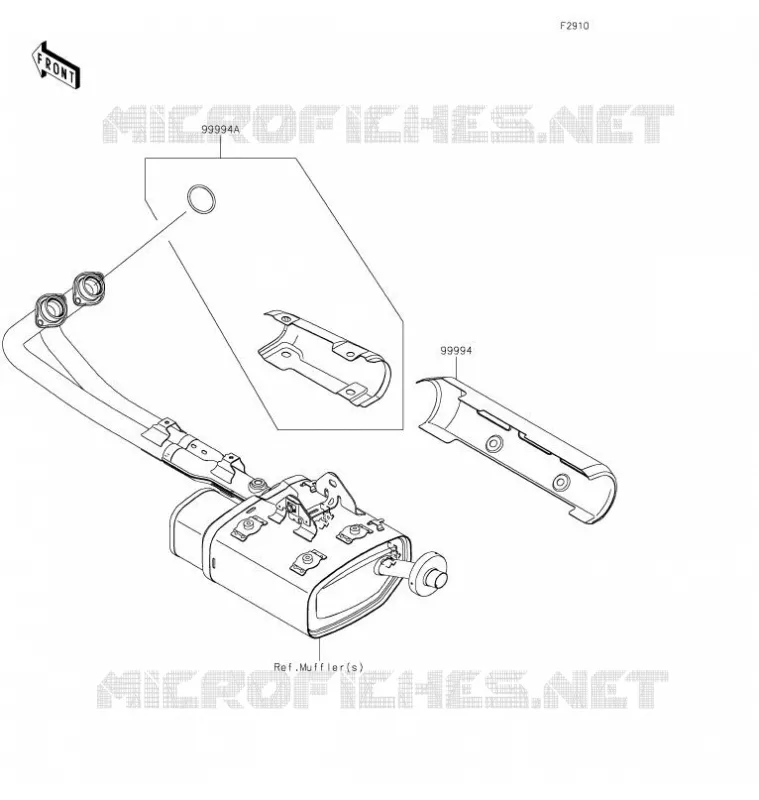 ACCESSOIRE(Muffler Cover) Kawasaki MOTOS 650 2021 VULCAN S CAFE  EN650EMFNN