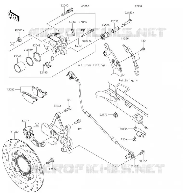 FREIN ARRIERE Kawasaki MOTOS 650 2021 VULCAN S CAFE  EN650EMFNN