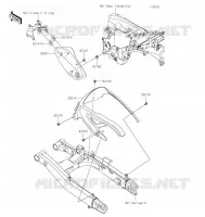CACHE LAT&Eacute;RAL/GARDE CHAINE pour Kawasaki VULCAN S