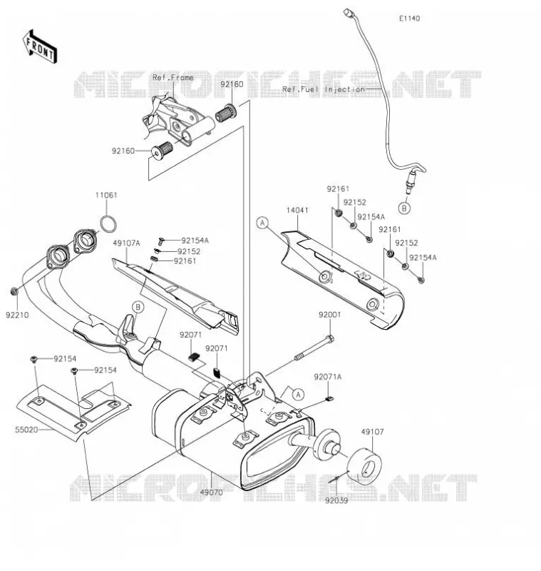 &Eacute;CHAPPEMENT Kawasaki MOTOS 650 2021 VULCAN S  EN650JMFAN