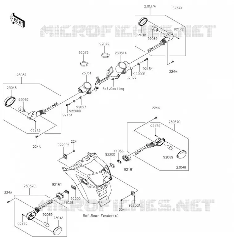 CLIGNOTANTS Kawasaki MOTOS 650 2021 VULCAN S  EN650JMFNN
