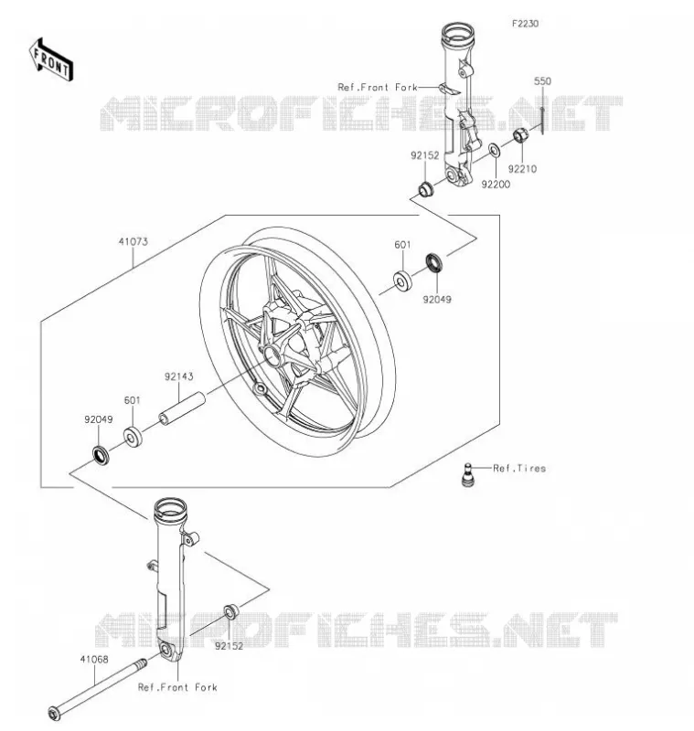 ROUE AVANT Kawasaki MOTOS 400 2021 Z400  ER400DMFNN