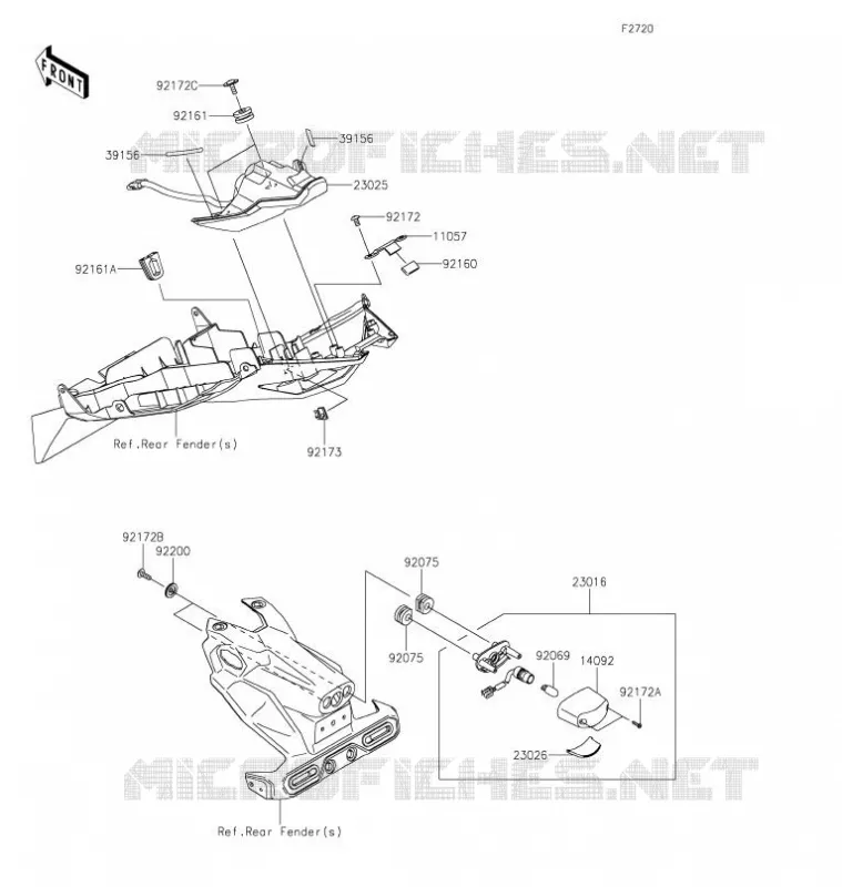 FEU ARRIERE(s) Kawasaki MOTOS 400 2021 Z400  ER400DMFNN