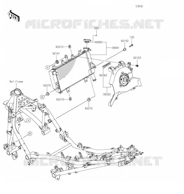 RADIATEUR Kawasaki MOTOS 400 2021 Z400  ER400DMFNN
