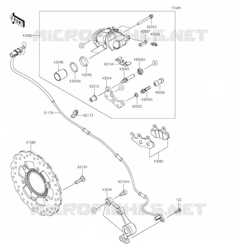 FREIN ARRIERE Kawasaki MOTOS 400 2021 Z400  ER400DMFNN