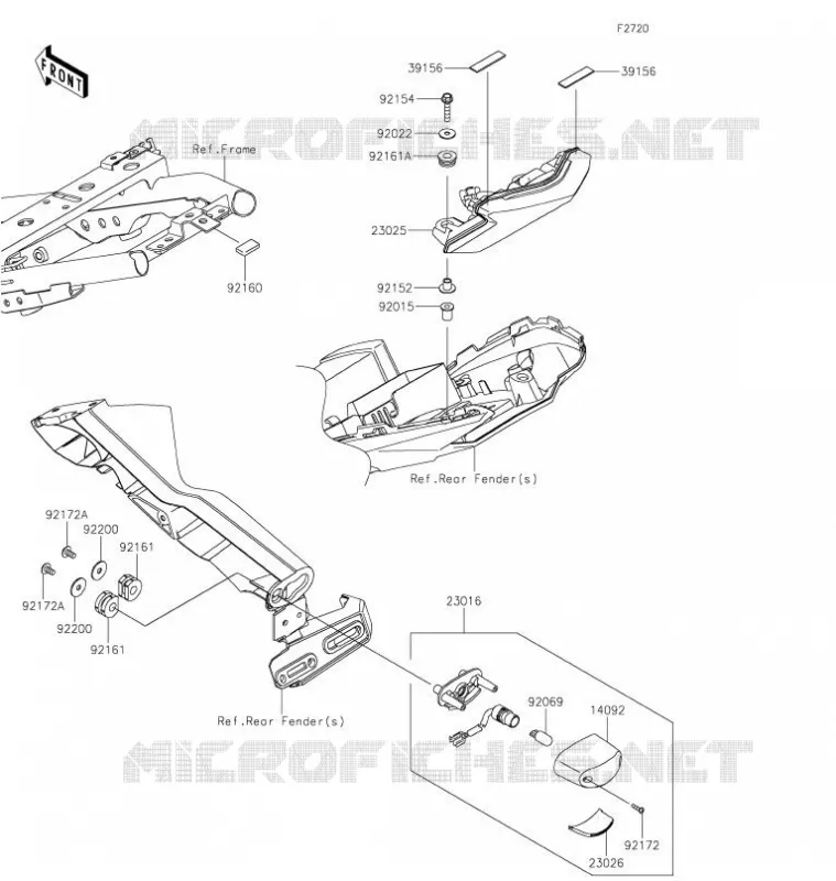FEUX ARRI&Egrave;RE(S) Kawasaki MOTOS 650 2021 Z650  ER650KMFAL