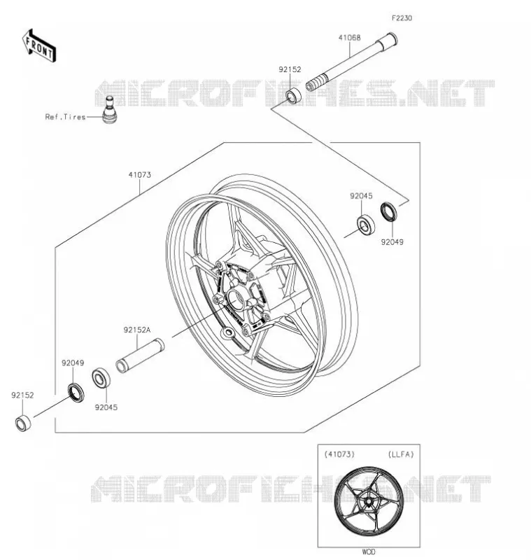ROUE AVANT Kawasaki MOTOS 650 2020 Z650  ER650LLF