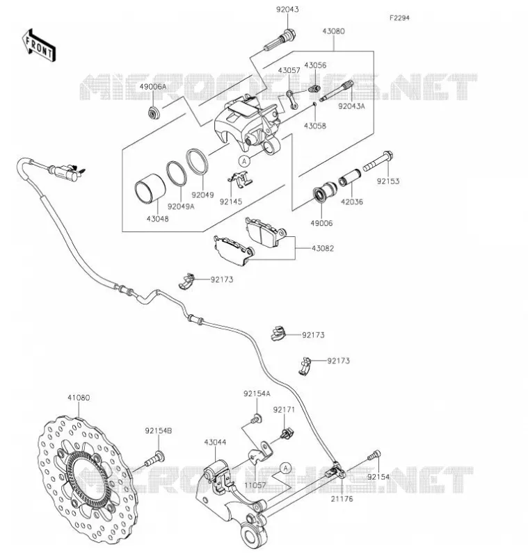 FREIN ARRIERE Kawasaki MOTOS 650 2021 Z650  ER650LMFNN
