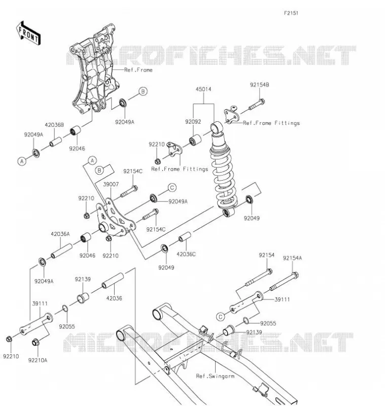 SUSPENSION/AMORTISSEUR Kawasaki MOTOS 400 2020 NINJA 400  EX400GLF