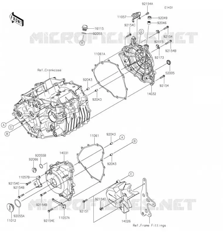 COUVERCLES MOTEUR Kawasaki MOTOS 400 2021 NINJA 400  EX400GMFNN