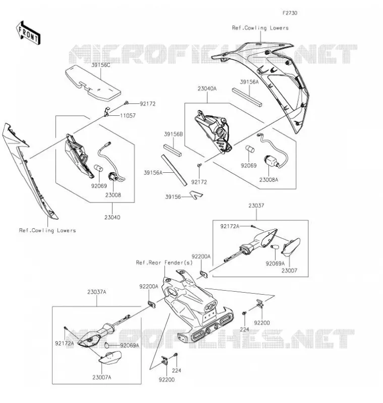CLIGNOTANTS Kawasaki MOTOS 400 2021 NINJA 400  EX400HMFNN