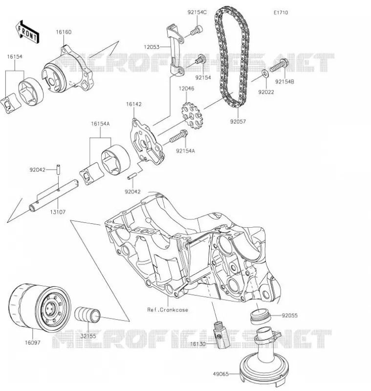 POMPE A HUILE/FILTRE &Agrave; HUILE Kawasaki MOTOS 650 2021 NINJA 650  EX650MMFAL