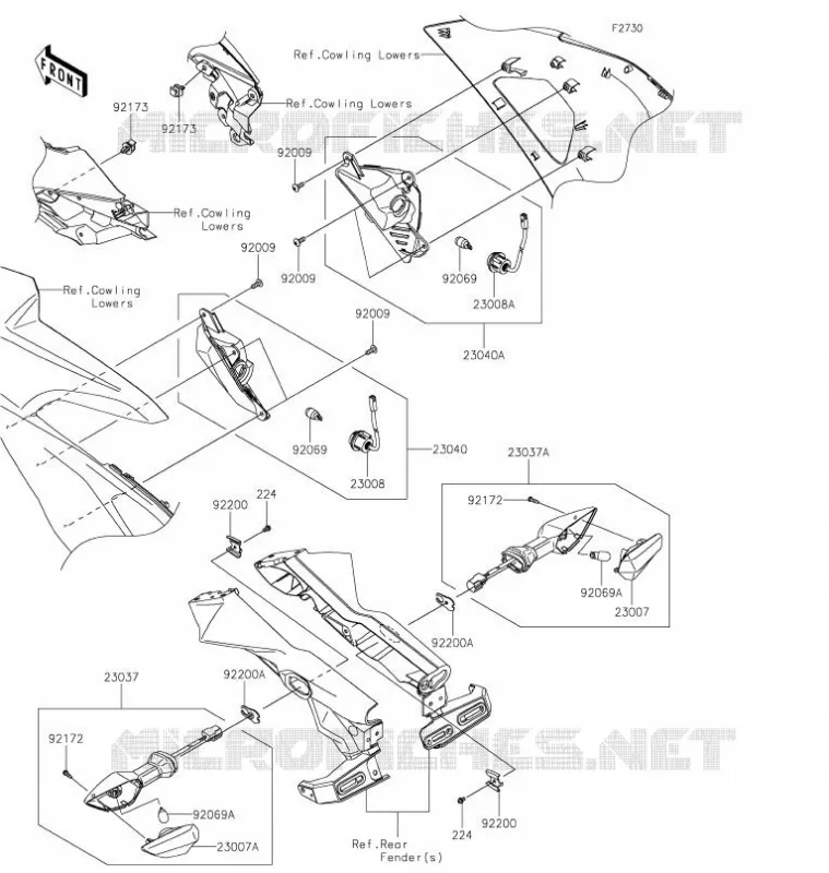 CLIGNOTANTS Kawasaki MOTOS 650 2021 NINJA 650  EX650MMFAL