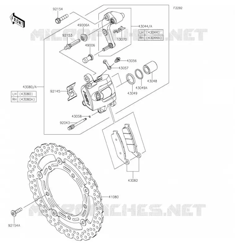 FREIN AVANT Kawasaki MOTOS 650 2020 NINJA 650  EX650NLF