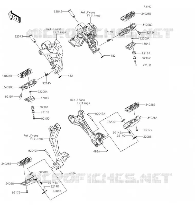 REPOSE PIED Kawasaki MOTOS 650 2020 NINJA 650  EX650NLFA