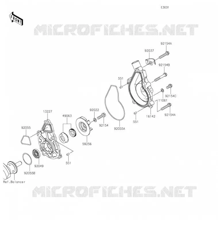 POMPE &Agrave; EAU Kawasaki MOTOS 650 2021 VERSYS 650  KLE650FMFNL