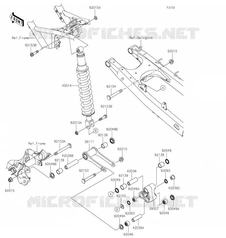 SUSPENSION/AMORTISSEUR Kawasaki TOUT-TERRAIN 230 2021 KLX230  KLX230AMFNN