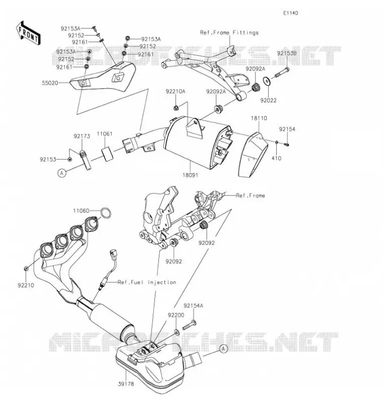 SILENCIEUX D'ECHAPPEMENT Kawasaki MOTOS 1000 2021 VERSYS 1000 SE  KLZ1000DMFNL