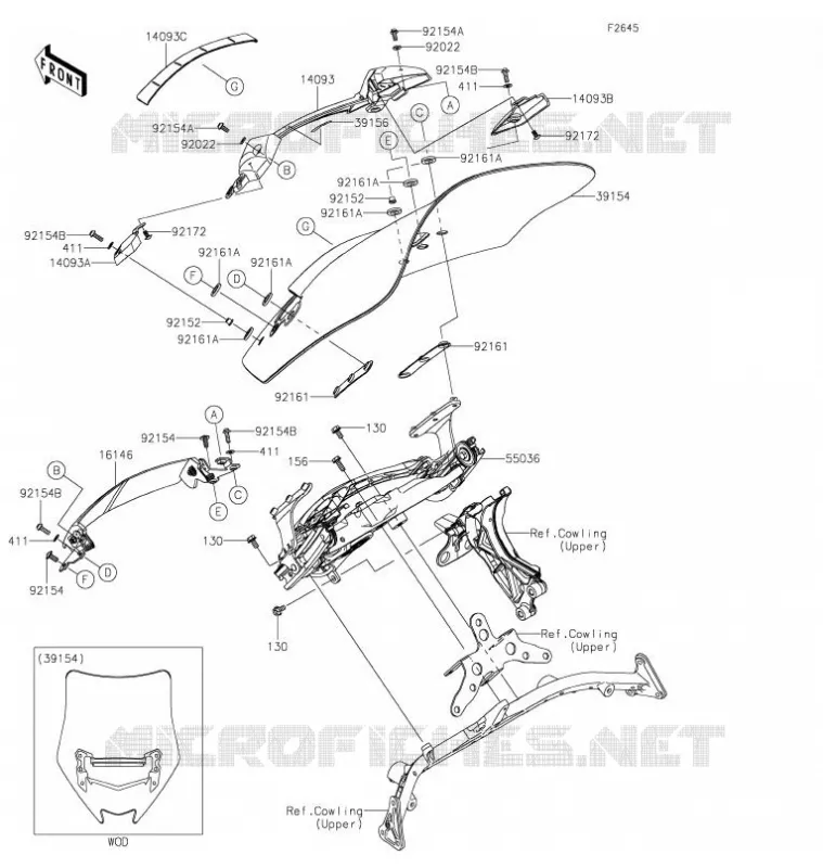 PARE-BRISE Kawasaki MOTOS 1400 2021 GTR1400  ZG1400EMFNN
