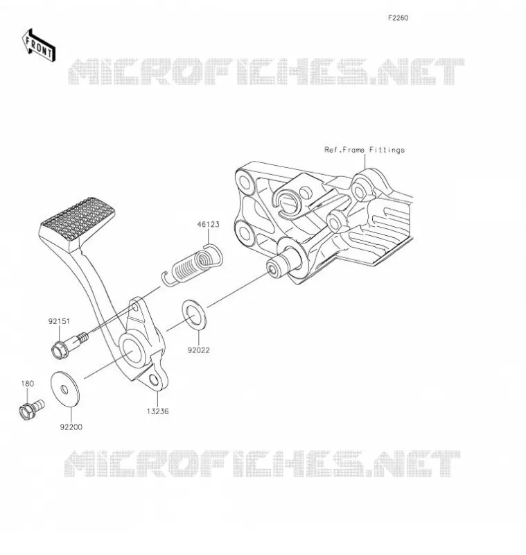 PEDALE DE FREIN/TORQUE LINK Kawasaki MOTOS 1400 2021 GTR1400  ZG1400EMFNN
