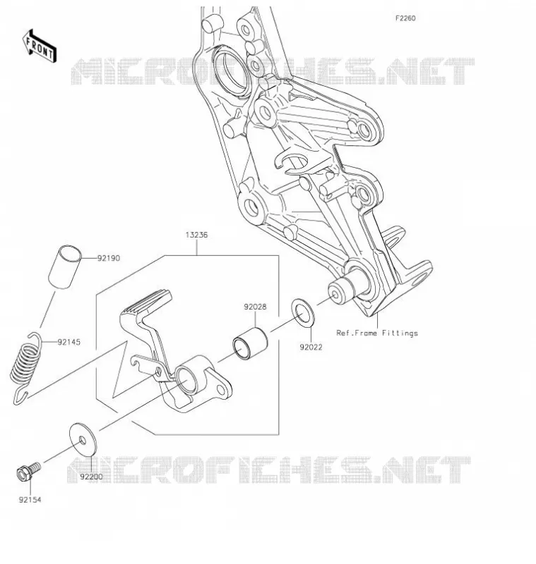 PEDALE DE FREIN Kawasaki MOTOS 1000 2020 Z H2  ZR1000KLFB
