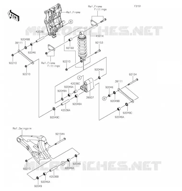 SUSPENSION/AMORTISSEUR Kawasaki MOTOS 1000 2020 Z H2  ZR1000KLFB