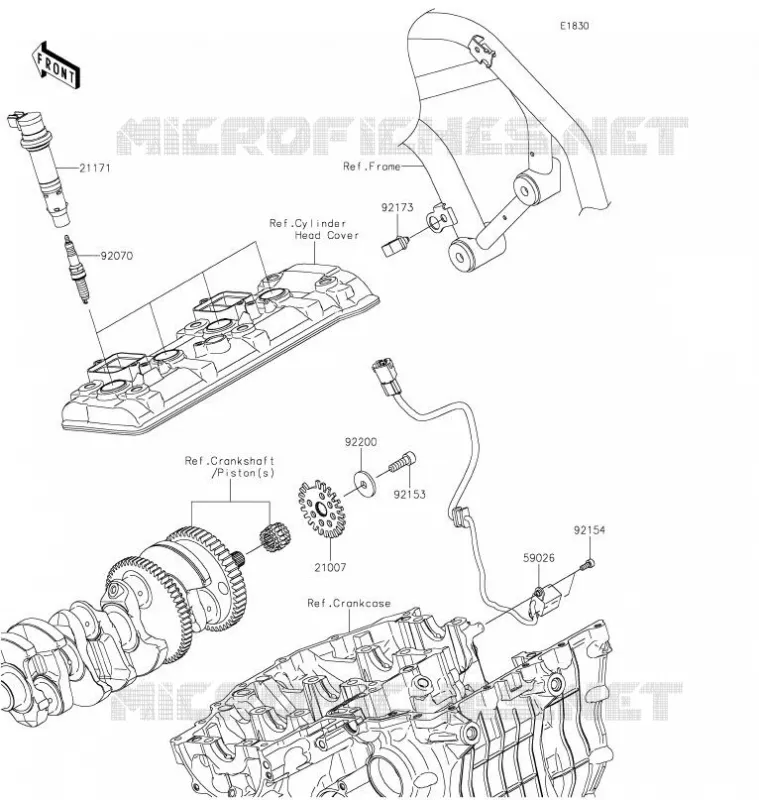SYSTEME D&acute;ALLUMAGE Kawasaki MOTOS 1000 2020 Z H2  ZR1000KLFB