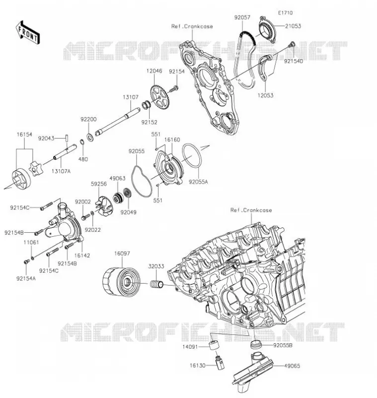 POMPE A HUILE Kawasaki MOTOS 1000 2021 Z H2  ZR1000KMFAN