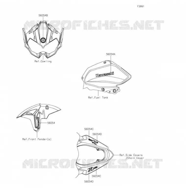 AUTOCOLLANT Kawasaki MOTOS 1000 2021 Z H2  ZR1000KMFNN