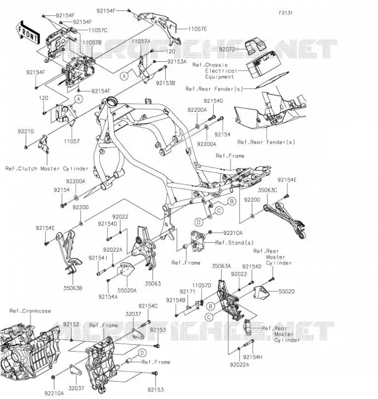 PIECE DE CADRE (COUVERTURE) Kawasaki MOTOS 1000 2021 Z H2  ZR1000KMFNN