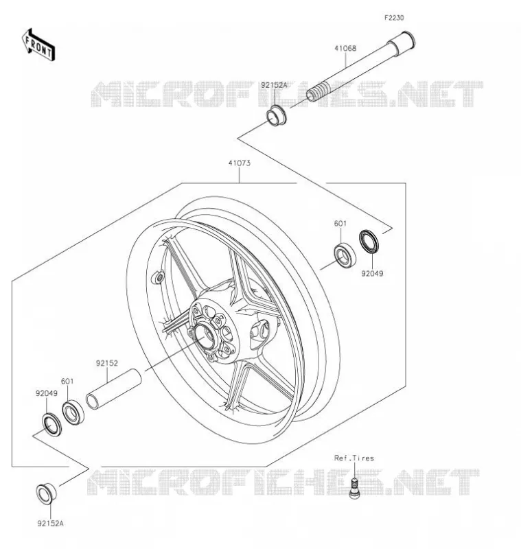 ROUE AVANT Kawasaki MOTOS 1000 2021 Z H2  ZR1000KMFNN