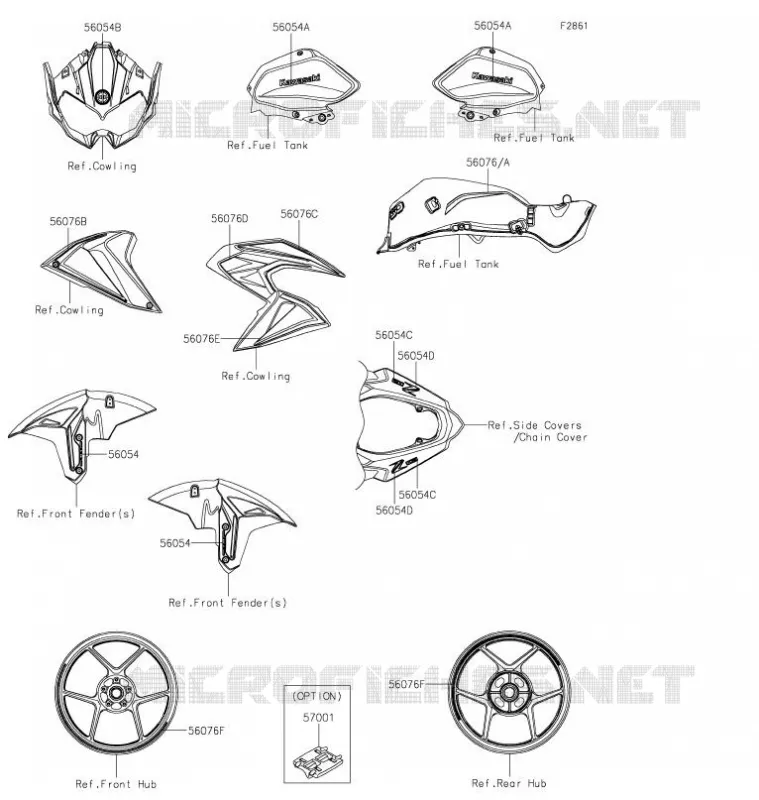 AUTOCOLLANT Kawasaki MOTOS 1000 2021 Z H2 SE  ZR1000LMFNN