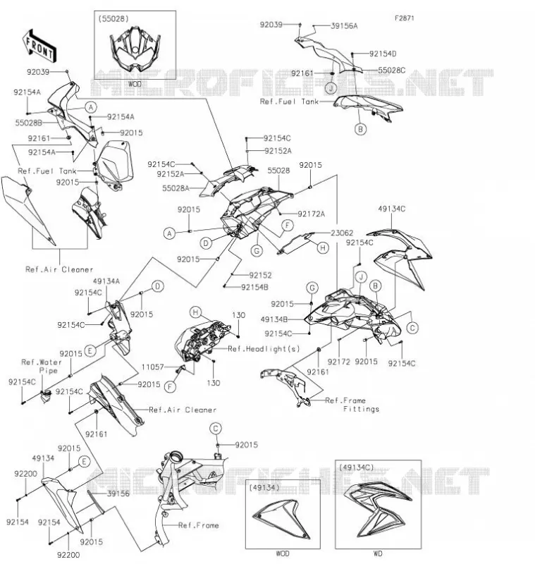 CARENAGE Kawasaki MOTOS 1000 2021 Z H2 SE  ZR1000LMFNN