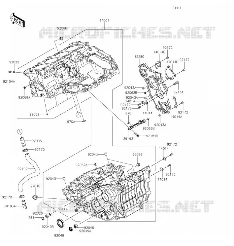 CARTER MOTEUR(S) Kawasaki MOTOS 1000 2021 Z H2 SE  ZR1000LMFNN