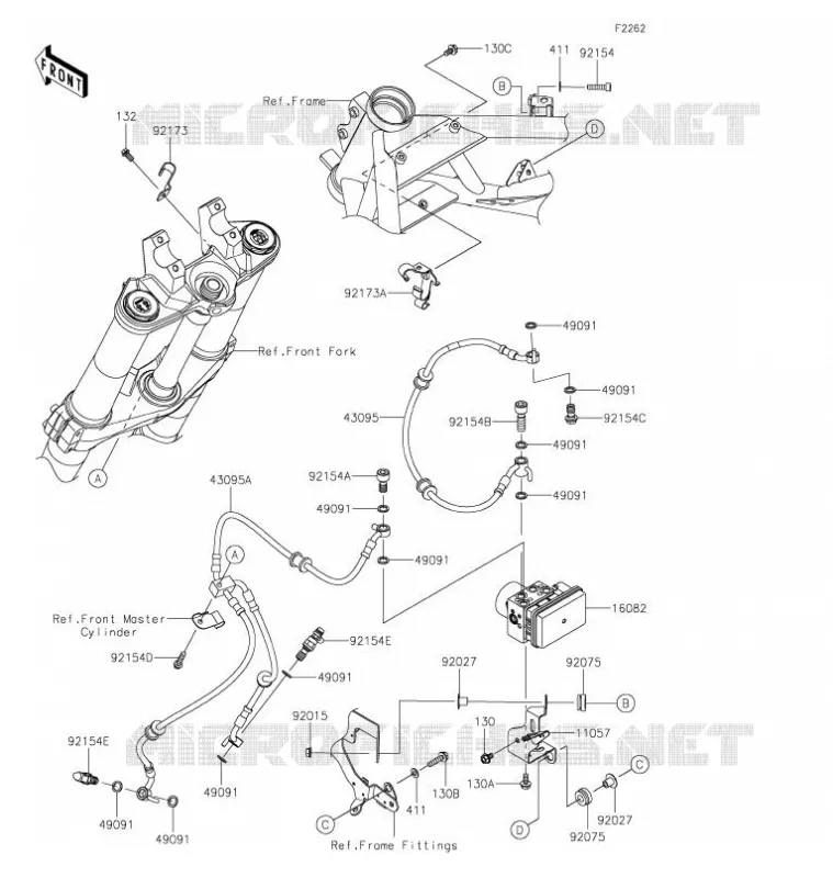 DURITE DE FREIN Kawasaki MOTOS 1000 2021 Z H2 SE  ZR1000LMFNN