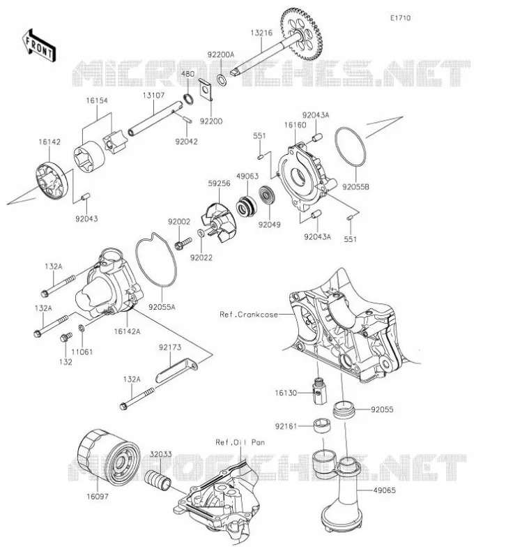 POMPE A HUILE/FILTRE &Agrave; HUILE Kawasaki MOTOS 900 2021 Z900  ZR900FMFNL